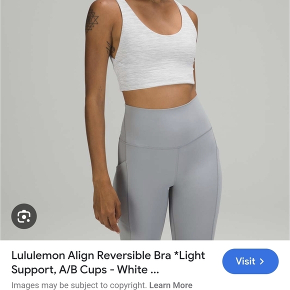 Lululemon Align Reversible Bra White, Nimbus Battleship Sports Bra - Picture 8 of 8